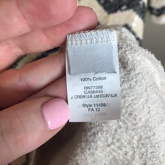 J. Crew Zig Zag Sequin Cream Dress Size Small - Picture 6 of 7